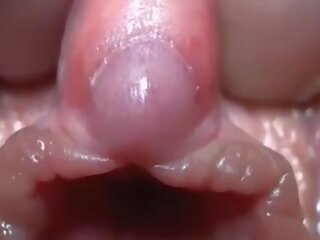 Close up clit milky squirt