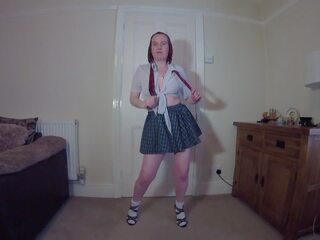 Striptease in School Uniform with Ankle Socks: Free adult clip 2f