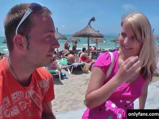 Blonde damsel Picked up on the Beach and Fucked: Free adult movie 0f