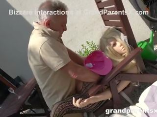 Bizzare Old youth Fucking a Plastic Doll