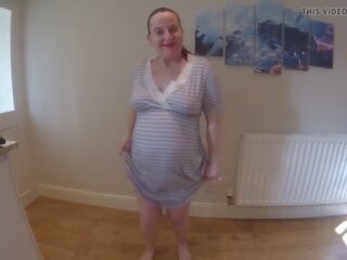 Pregnant Wife Does Striptease in Maternity Dress: adult video 5c